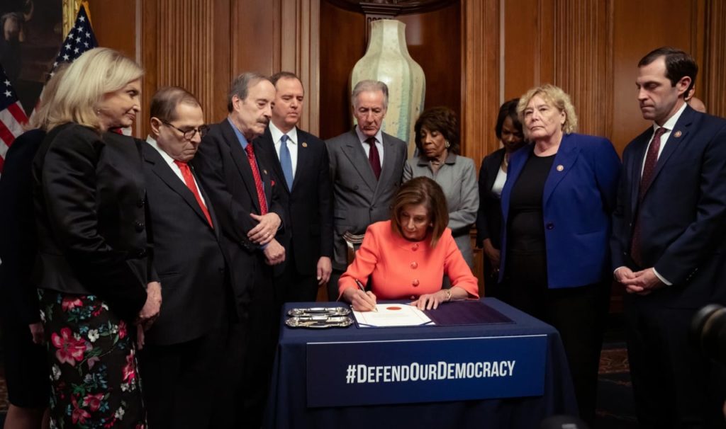 Ketua DPR AS, Nancy Pelosi Nancy Pelosi, Dokumen Pemakzulan Presiden Amerika Serikat, Donal Trump