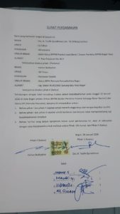 Surat Perdamaian ormas BPPKB dan PP