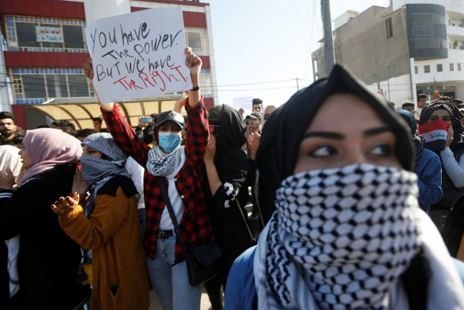 Demontrasi Iraq Demonstrasi di Baghdad Iraq, PM Allawi