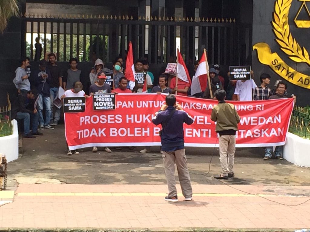 Mahasiswa Demo Mahasiswa Minta Kejagung RI Tuntaskan Kasus Novel Baswedan