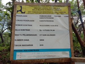 Plang Proyek di Muna Proyek, Embung, Muna, KPK