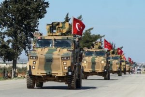 Kendaran Militer Turki Turki, Bombardir, Idlib, Suriah, Iran