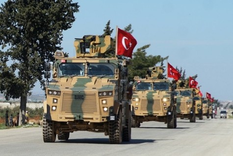 Kendaran Militer Turki Turki, Bombardir, Idlib, Suriah, Iran