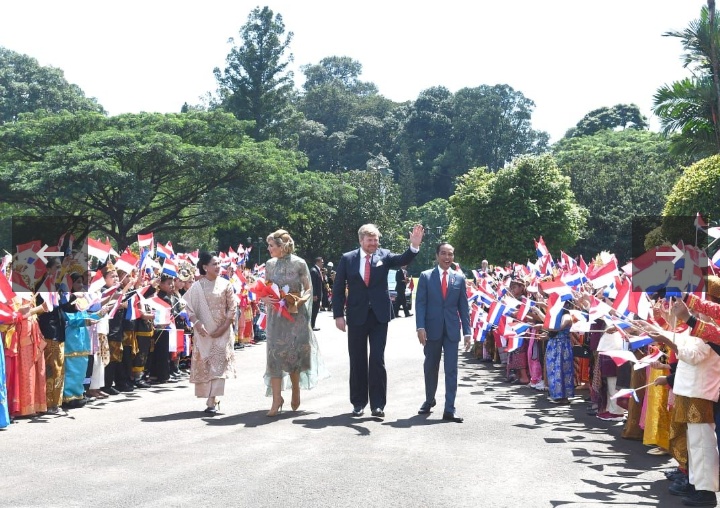 Presiden Jokowi dan Raja Belanda Presiden Joko Widodo, Ibu Negara Iriana, Raja Belanda, Willem-Alexander, Ratu Máxima, Istana Kepresidenan Bogor