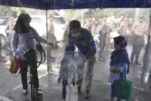 Polres Bogor Sterilisasi Tubuh, SOP, Social Ditancing, Corona