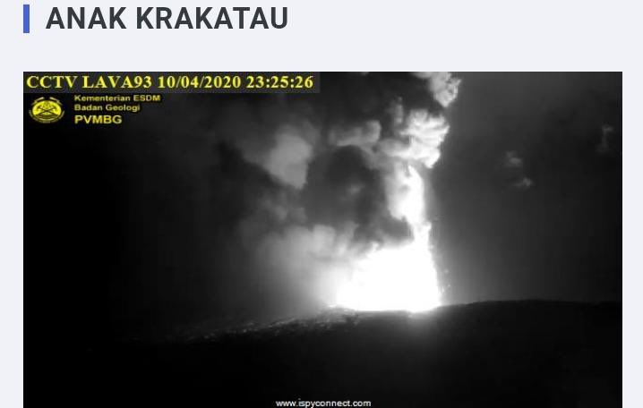 Anak Krakatau PVMBG, Anak Krakatau, Erupsi