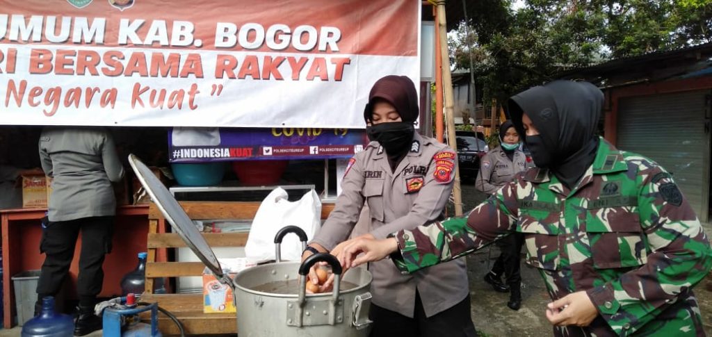 Kowad dan Polwan Kowad, Polwan, Polres Bogor, Masak, Dapur Umum