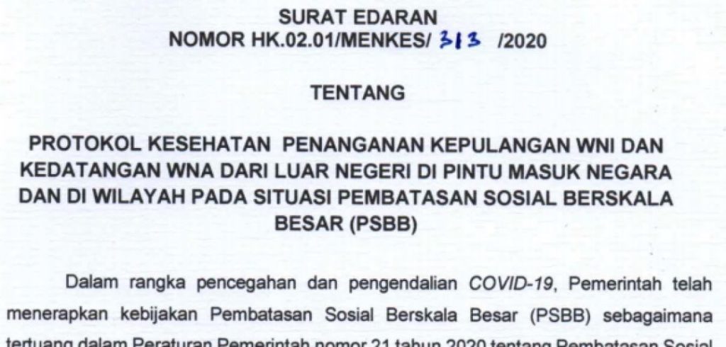 Kemenkes Kemenkes, Surat Edaran, WNI, WNA