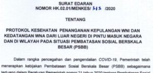 Kemenkes Kemenkes, Surat Edaran, WNI, WNA