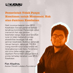 Fian Alaydrus BPJS, Presiden, Lokataru, Fian Alaydrus