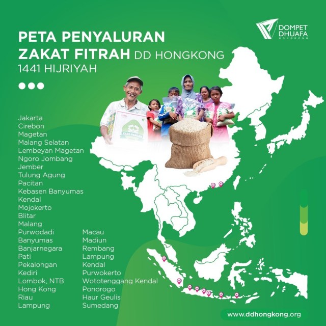 Peta, Zakat Fitrah, Dompet Dhuafa, Hong Kong