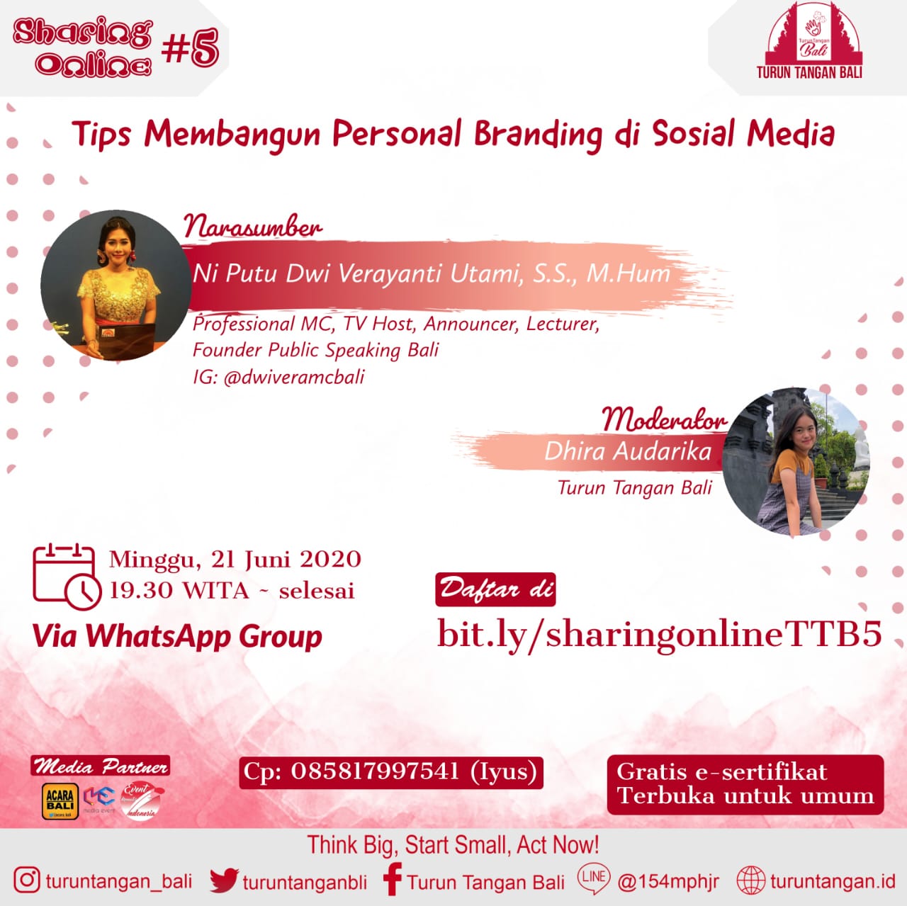 Praktisi, public speaking, Bali, Branding, Medsos