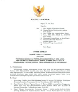 Surat Edaran Protokol Idul Adha Surat Edaran, Protokol, Idul Adha