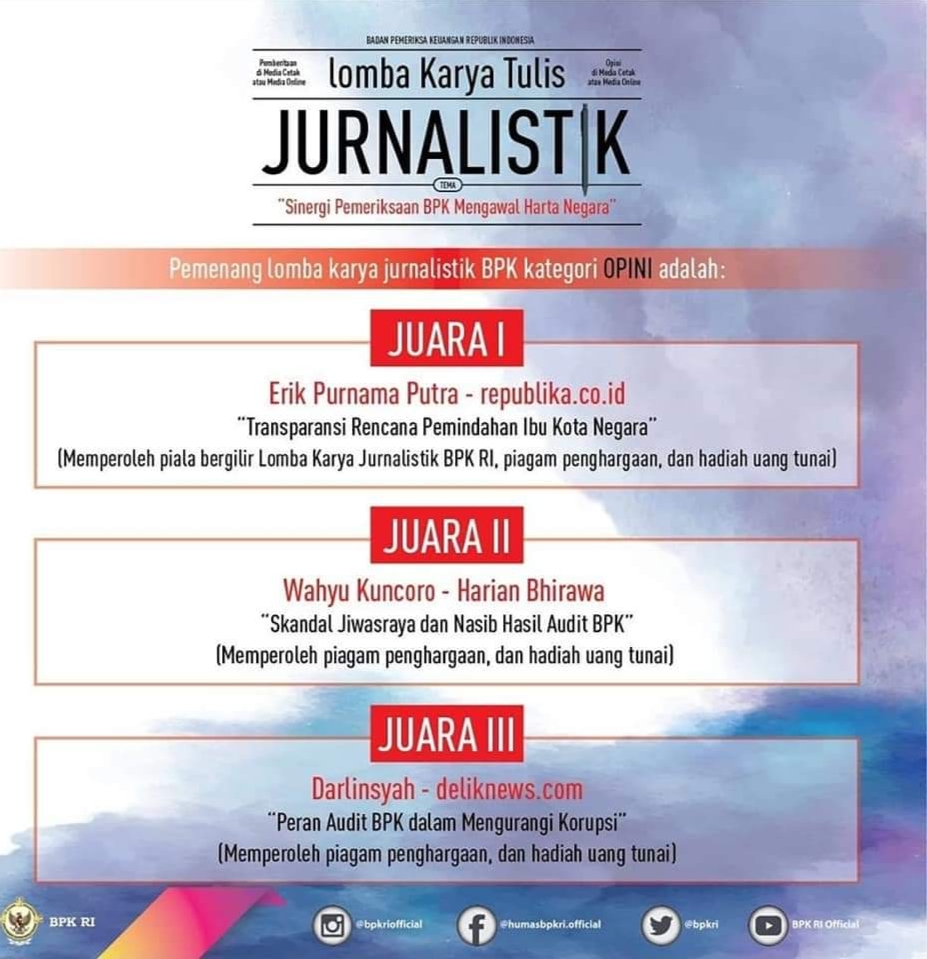 Juara, Lomba, Jurnalistik, BPK