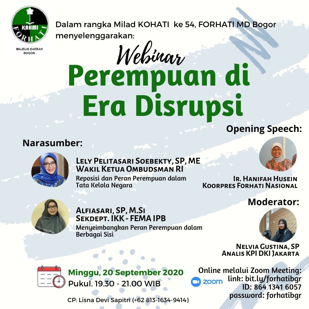 Webinar, Forhati, Bogor, Perempuan, Disrupsi