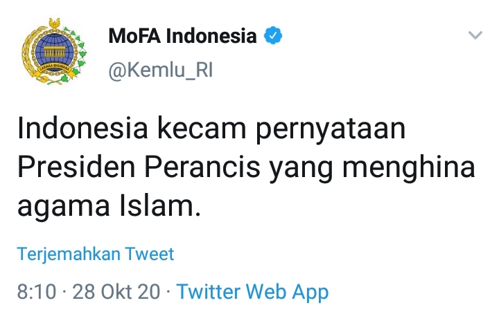 Indonesia, Kecaman, Presiden, Prancis