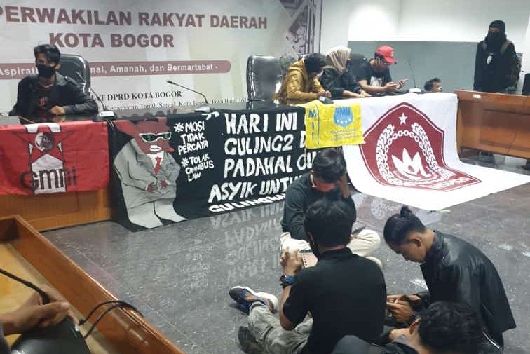 Demonstrasi Mahasiswa Bogor Tolak Omnibus Law Demonstrasi, Mahasiswa, Bogor, Omnibus Law