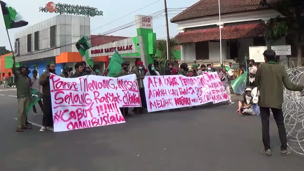 Demonstrasi, Istana Bogor, HMI MPO, Omnibus Law
