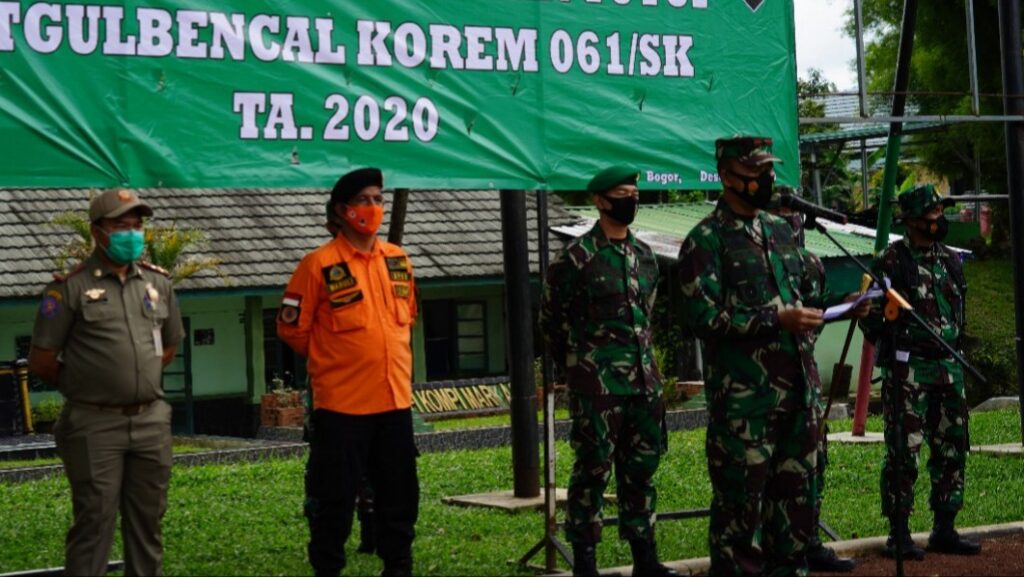 Danrem 061/Suryakencana, Brigjen TNI Achmad Fauzi telah saat penutupan Latihan Penanggulangan Bencana Alam Tahun 2020. Danrem 061, Latihan, Bencana Alam