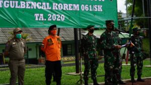 Danrem 061/Suryakencana, Brigjen TNI Achmad Fauzi telah saat penutupan Latihan Penanggulangan Bencana Alam Tahun 2020. Danrem 061, Latihan, Bencana Alam
