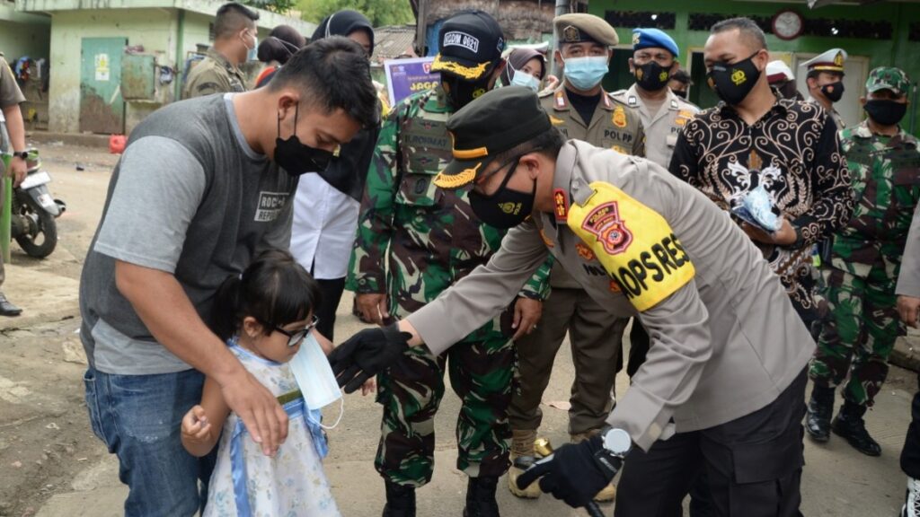 Edukasi, Kapolres Bogor, Masker, Titik Keramaian