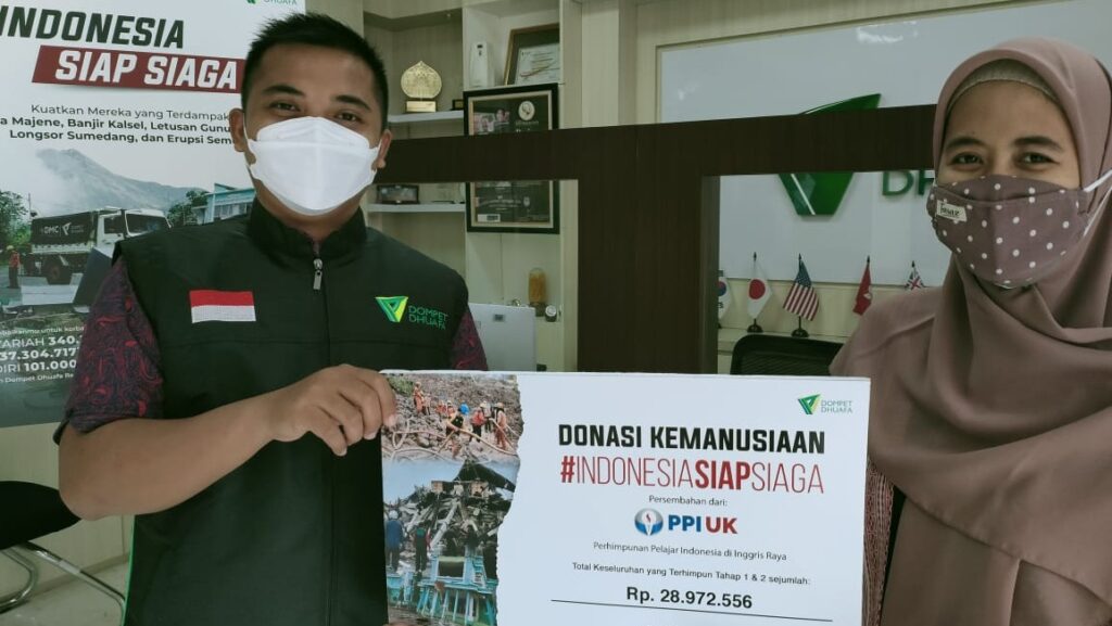PPI UK Serahkan Bantuan Pasca Gempa Sulbar melalui Dompet Dhuafa PPI, PPI UK, Gempa Sulbar
