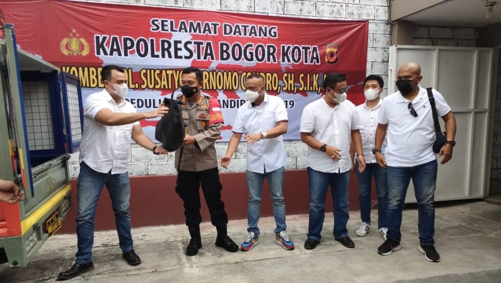 Peduli Covid-19, Covid-19,Pengusaha, Pengusaha Kota Bogor, Sembako, Polresta Bogor