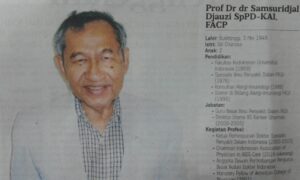 Selamat dan Sukses bakap Prof Samsuridjal Djauzi Selamat, Sukses, Samsuridjal Djauzi, Apendi Arsyad