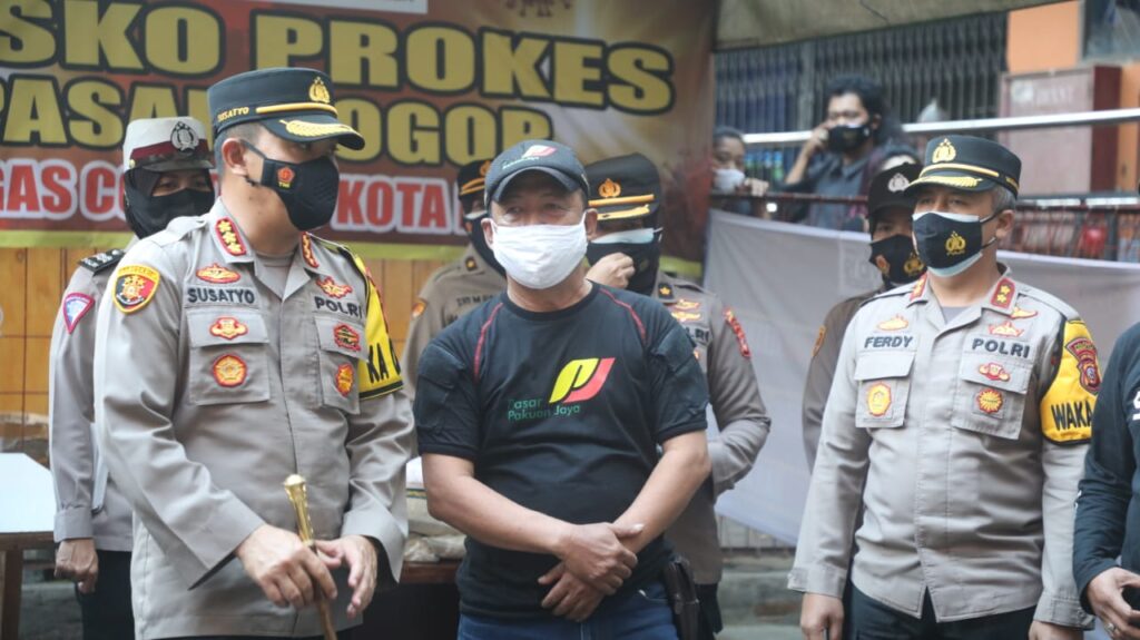 Polresta Bogor Dirikan Posko Prokes di Pasar, Ubah Konsep Melarang Jadi Mengatur Polresta Bogor, Posko Prokes, Pasar Rakyat, Pasar Kota Bogor, Konsep Mengatur