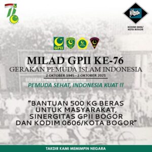 Sinergi dengan Kodim, Kopma GPII Bogor Bagikan Beras untuk Masyarakat Sinergi, Kodim Kota Bogor, Kopma GPII Bogor, Beras untuk Masyarakat