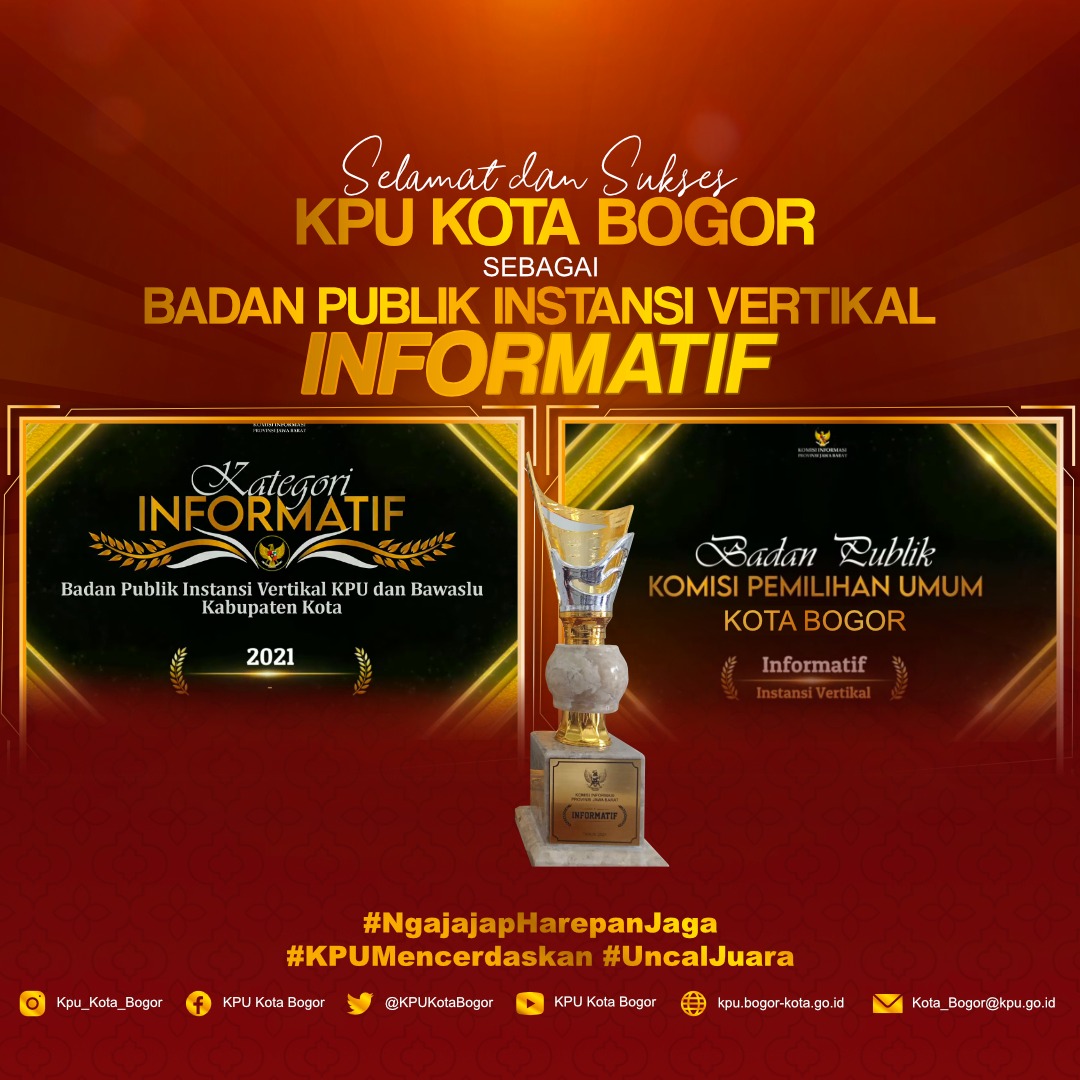 KPU Kota Bogor, Penghargaan, Badan Vertikal, Informatif