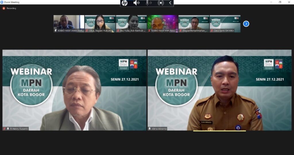 MPDN Kota Bogor, Webinar, Perlindungan Hukum, Notaris