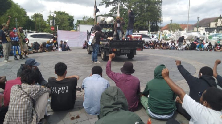 Mahasiswa Papua di Yogyakarta Demo Peringati Kemerdekaan Mahasiswa Papua, Yogyakarta, Demonstrasi, Kemerdekaan Papua