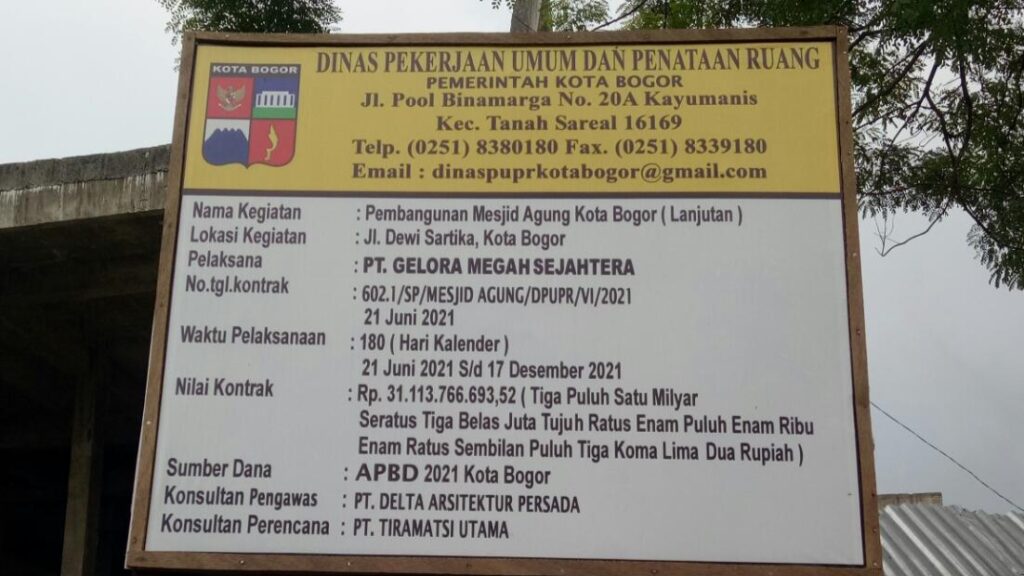 Lambat, Pembangunan Masjid Agung Kota Bogor Dipertanyakan Lambat, Pembangunan Masjid Agung, Masjid Agung Kota Bogor, Proyek, Dipertanyakan
