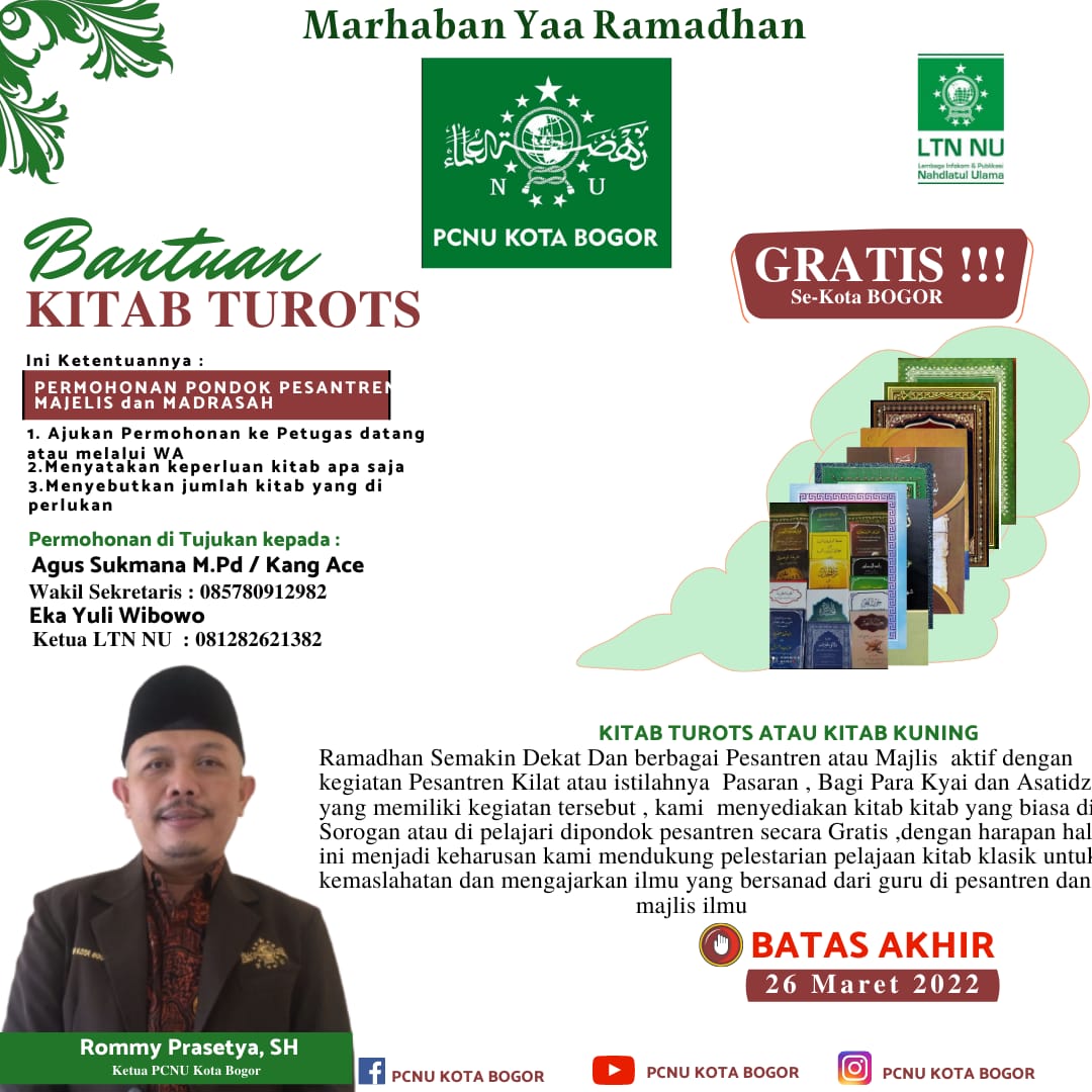 PCNU Kota Bogor, Kitab Turots, Pesantren, Majelis