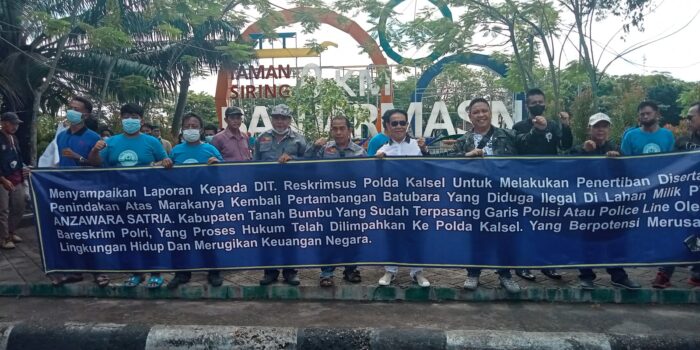 Demonstrasi, Desak Polda Kalsel, Tambang ilegal, Anzawara Satria