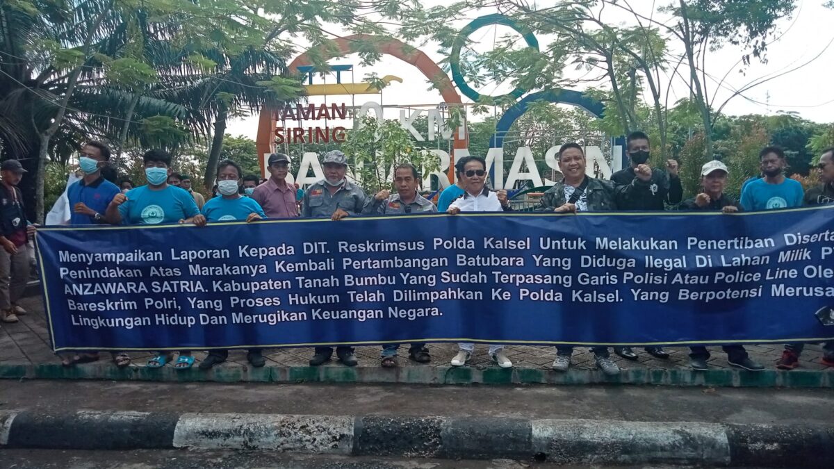 Demonstrasi, Desak Polda Kalsel, Tambang ilegal, Anzawara Satria