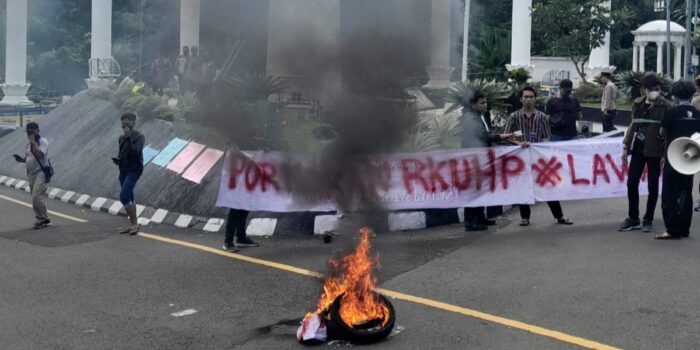 Demonstrasi PMII Kota Bogor Demonstrasi Mahasiswa, PMII Kota Bogor, Demo di Tugu Kujang, RKUHP, Tolak RKUHP,