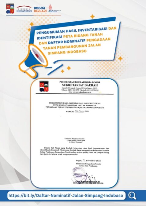 Pemkot Bogor, Pengumuman Inventarisasi